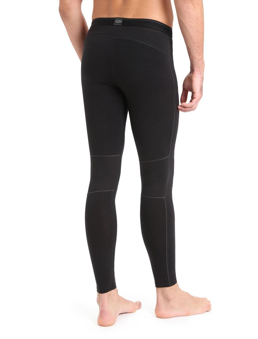 Men's Icebreaker BodyfitZone™ Merino 200 Zone Thermal Leggings Base Layers Black | CA 1574WNBY